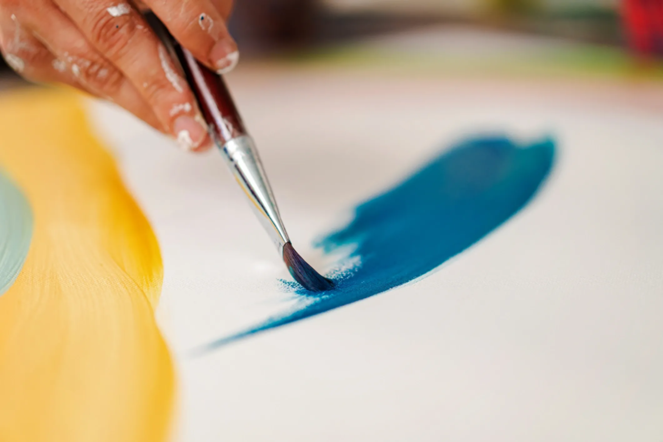 Artist's studio — brushwork and palette in progress